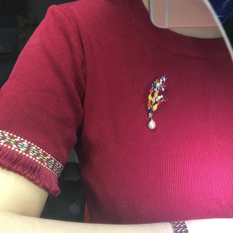 ZHBORUINI 2018 High Quality Natural Freshwater Pearl Brooch Chinese Style Colorize Zircon Jewelry For Women Gift | Украшения и