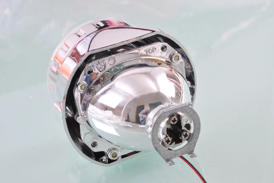 Модифицированная Крышка для фар 2 5 дюйма мини объектива проектора H1 серебряная