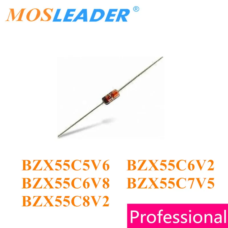 Mosleader 1000PCS DO35 BZX55C Series BZX55C5V6 5 6 V BZX55C6V2 2 BZX55C6V8 8 BZX55C7V5 7 BZX55C8V2 0 W 1/2W Zener|zener 5v|zener 5wzener |