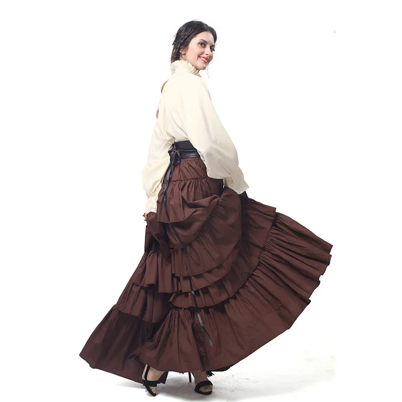 Женский ретро костюм ROLECOS блузка средневековой эпохи Возрождения и длинная юбка