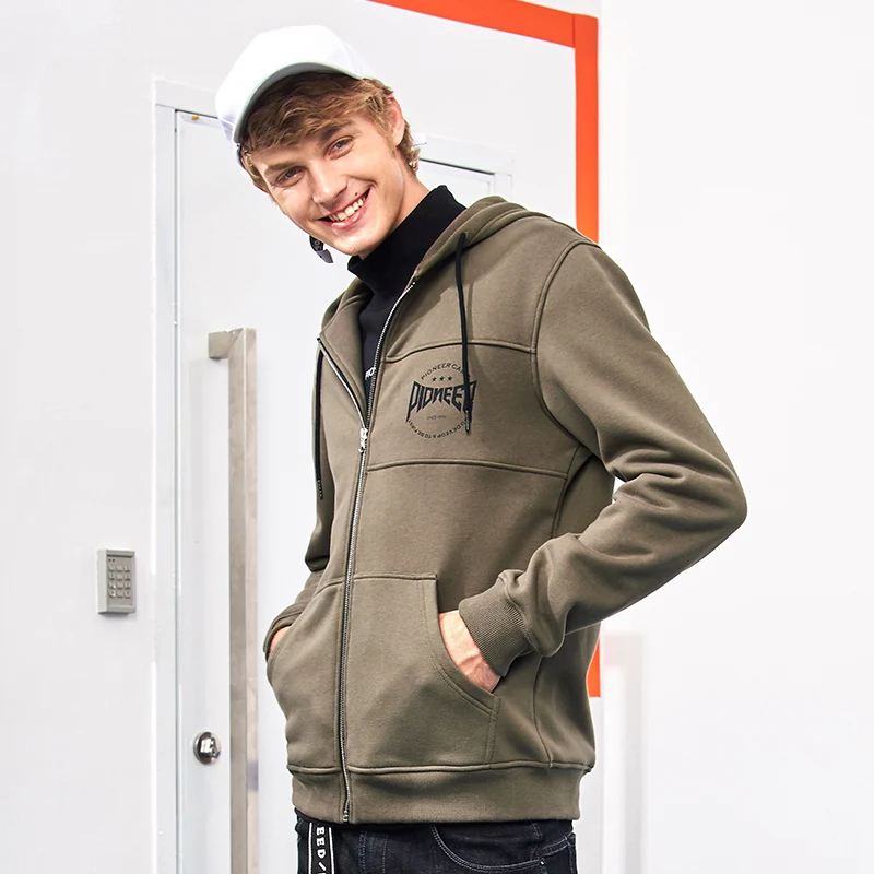 Толстовка мужская зимняя на молнии 100% хлопок AWY701217|brand hoodie men|fashion menhoodies men |