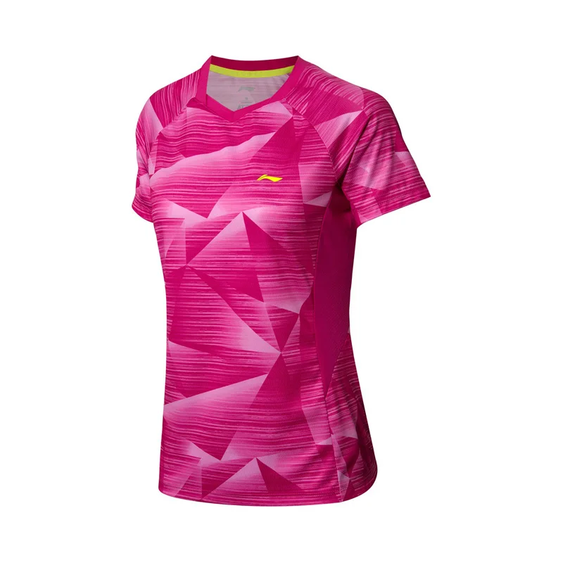 Li-Ning женские футболки для соревнований по бадминтону дышащие удобные спортивные