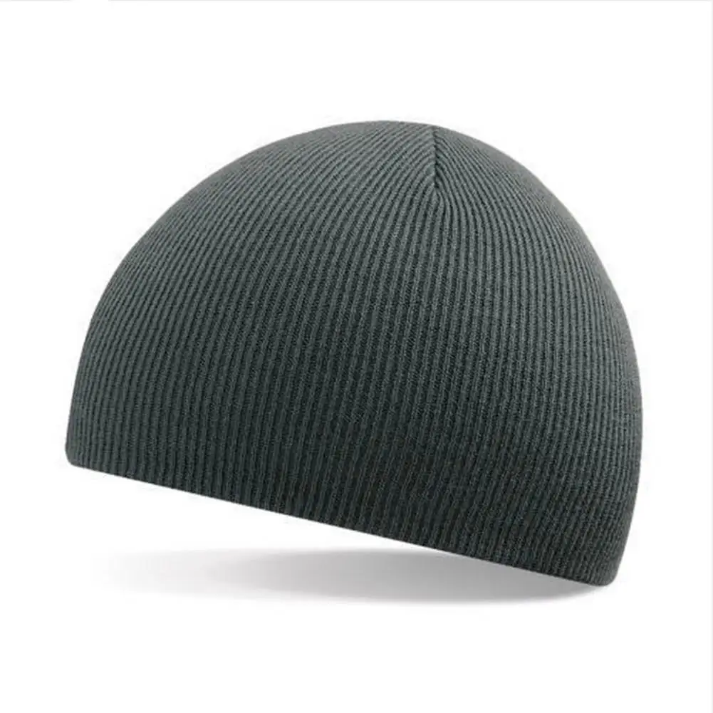 Dark Grey Осенне-зимний однотонный короткий пуловер Striola Skullies Beanies, модная повседневная Лыжная шапка для мужчин и женщин, теплая вязаная шерстяная шапка - Цвет: Dark Grey