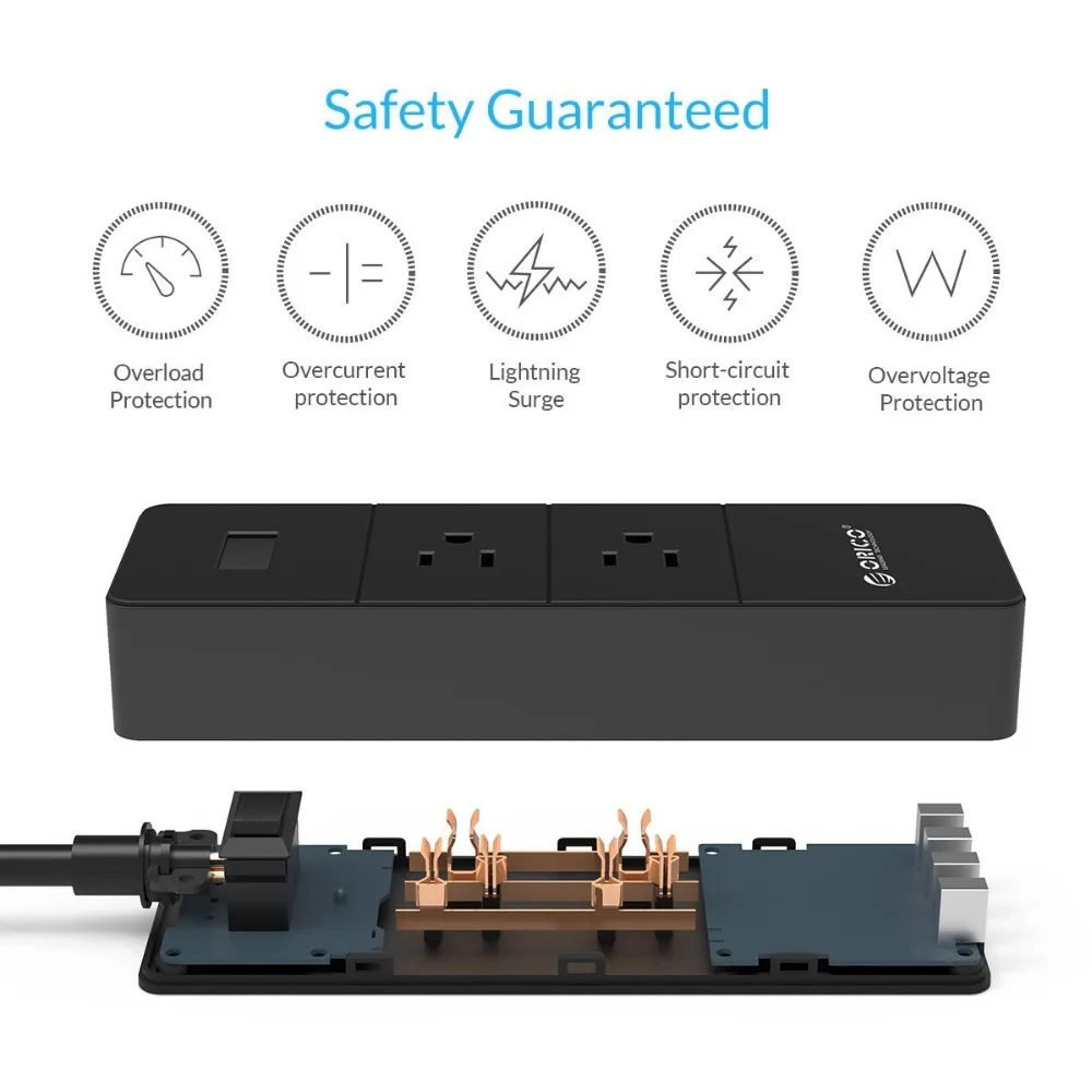 Orico Оригинальная Черная IPC 2A4U US лента питания с 1 5 силовой линией 20 Вт 2 выхода 4 usb