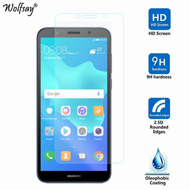 Protector de pantalla de vidrio templado para Huawei Y5 Prime 2018, pel&iacute;cula de DRA-L22, Y5 Prime 2018, 2 uds.-2