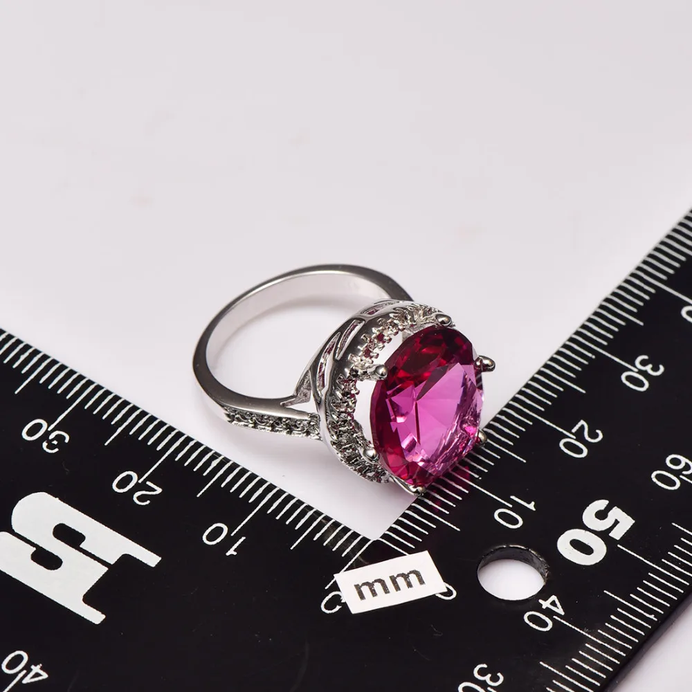 

Red Crystal Zircon With Multi White Crystal Zircon 925 Sterling Silver Factory price Ring For Women Size 6 7 8 9 10 11 F1479