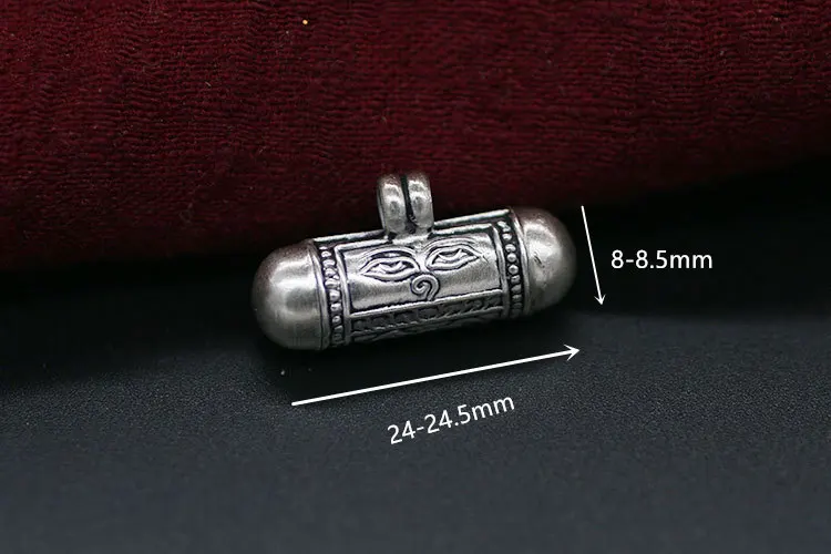 A. Small Buddha eye T9040 тибетская молитвенная коробка очаровательные мини цилиндрические медальоны-Амулеты OM Будда глаз Дордже ГАУ 925 серебро - Окраска металла: A. Small Buddha eye