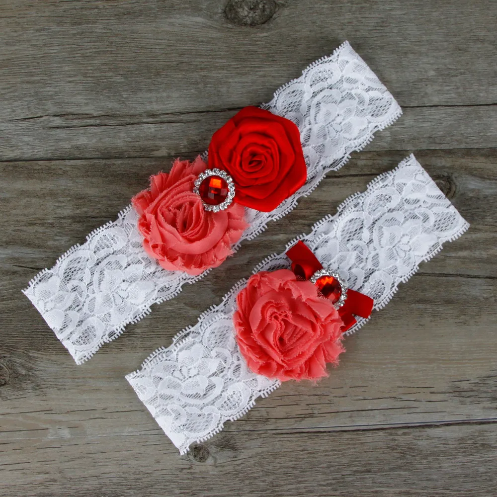 

2 шт./партия, свадебные подвязки с красными бусинами