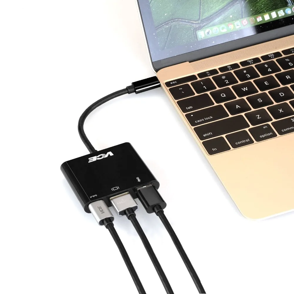 USB 3.1 Type C чтобы HDMI Адаптер VCE Тип HDMI/USB 3.0/Тип С Мультипортовых Конвертер для Нового