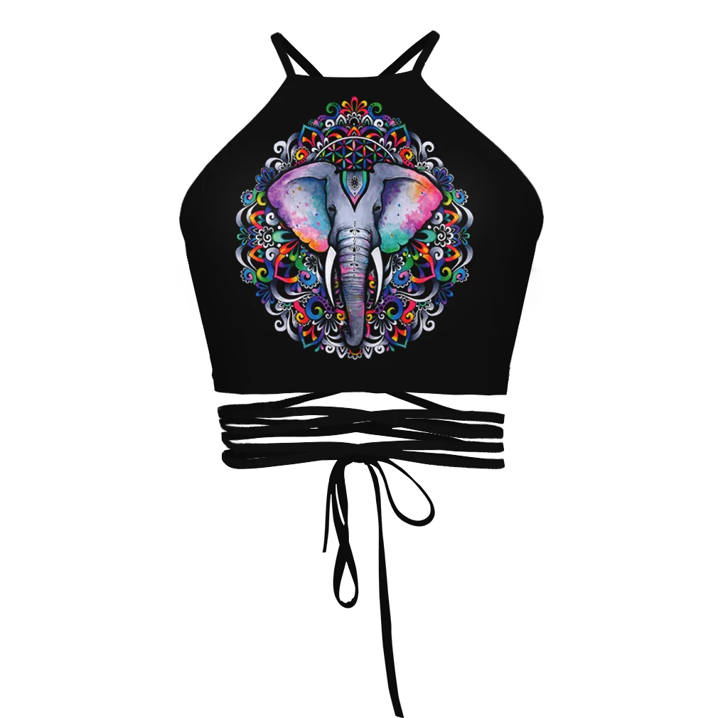 Новинка Харадзюку короткий топ с лямкой на шее сексуальный женский Повседневный