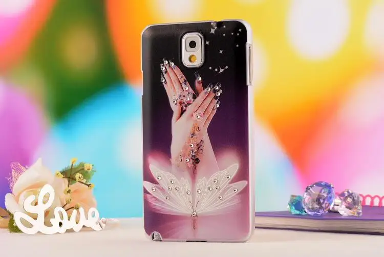 New Arrival! exquisite 3D three-dimensional relief Phone Case Ultra Thin plastic Diamond For Samsung Galaxy Note3 N9000 |