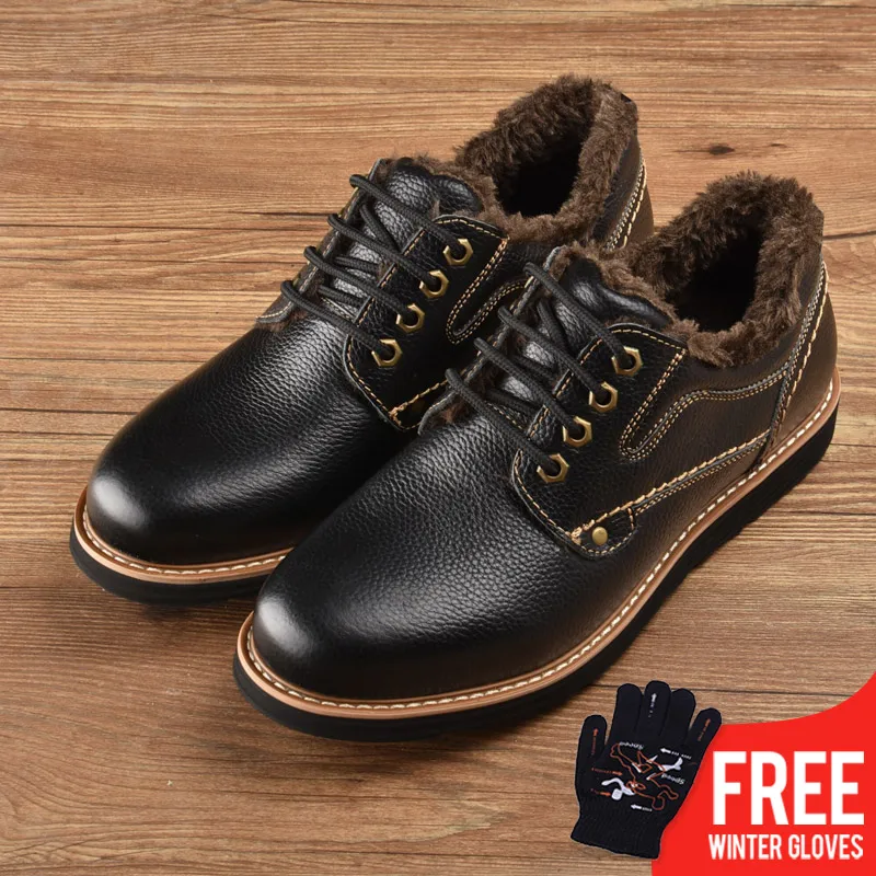OSCO PUBG Factory Direct WINTER New Men Cow Leather Boots Fashion Casual WARN Ankle Boots#RUC3635 | Обувь