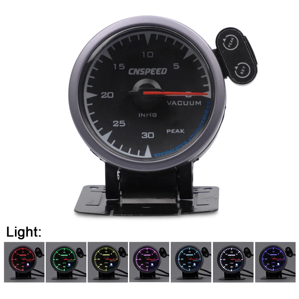 Универсальный вакуумный измеритель CNSPEED Shark pin 2 5 дюйма 60 мм 12 В 0 30 PSI|Вакуумные