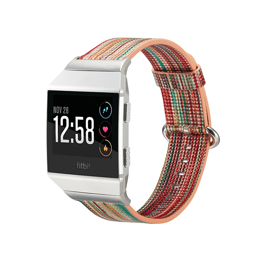 Умные аксессуары для Fitbit ионные ремешки кожаный Радужный ремешок сменные
