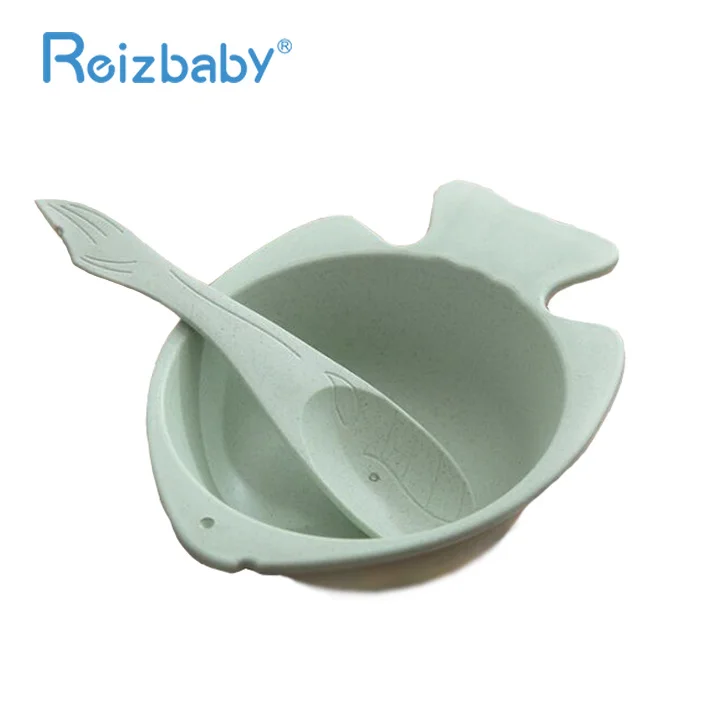 REIZBABY качество Экологичные набор посуды для детей Рыбная форма переносная миска с