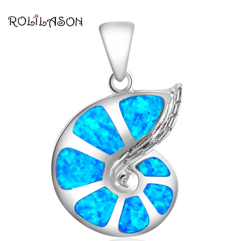 Buy Delicate style Amazing Blue Fire Opal Silver Stamped Necklace Pendants Hotselling online Fashion jewelry OP422 on