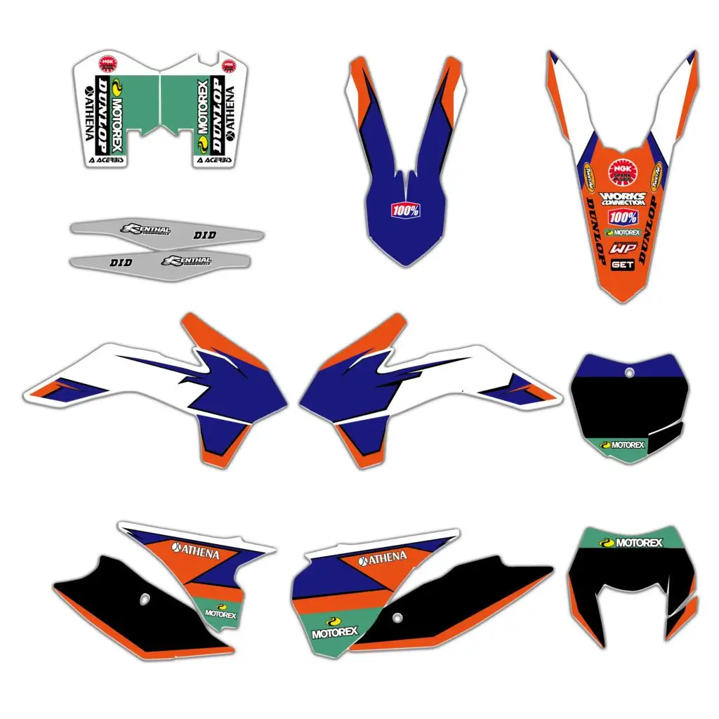 Наклейки графические для KTM 125 200 250 300 450 500 EXC XCW XCF XCFW EXCF 2014 2015 2016 6 стилей|team graphics|graphic
