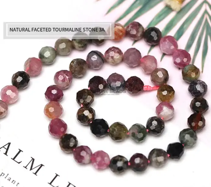 3A TOURMALINE Граненые 4 5 6 8 9 10 12 14 мм бусины из натурального камня смешанный кварц Аквамарин Свободный Камень раздел lapis резка Апатит драгоценный камень - Цвет: 3A TOURMALINE