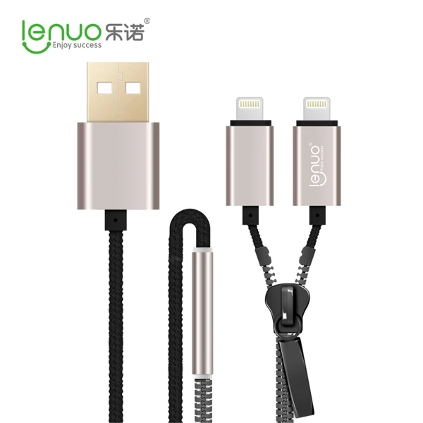 Новое поступление! Lenuo молния дизайн 2 в 1 кабель для зарядки iPhone 5C 5S 6 плюс iPad 4 мини