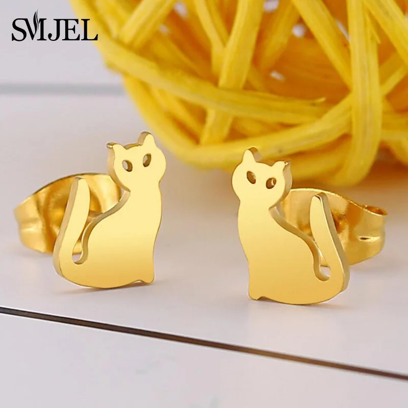 Женские серьги-гвоздики SMJEL из нержавеющей стали подарок на день рождения |
