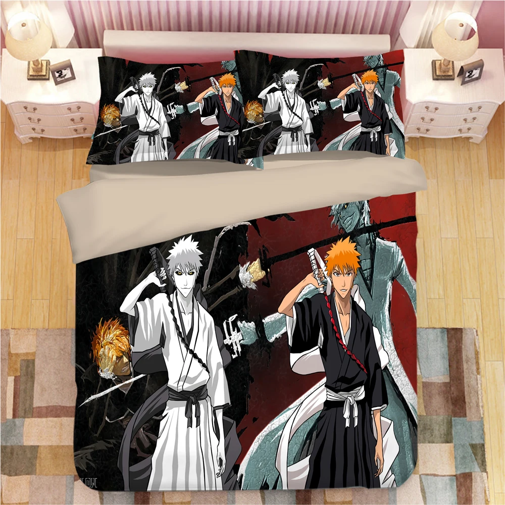 BLEACH Kurosaki Ichigo Комплект постельного белья, пододеяльник, наволочки, мультяшное аниме одеяло, Комплект постельного белья s, постельное белье, постельное белье(без простыни