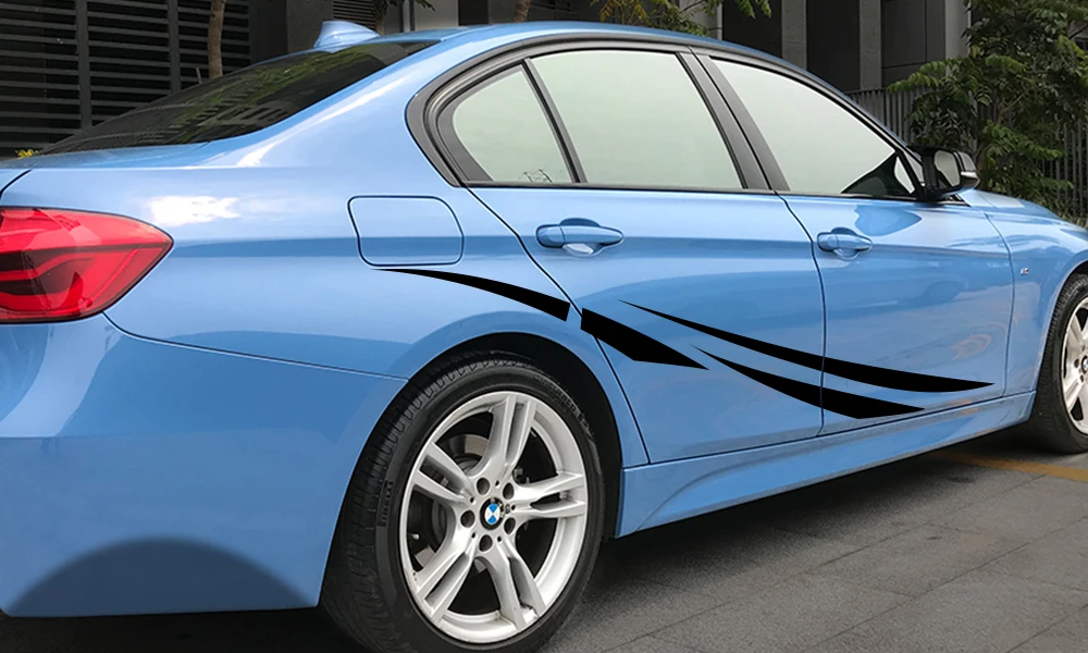 2 шт стильные забавные Автомобильные наклейки Авто обе стороны полосы наклейки на кузов виниловая пленка гоночный автомобиль Стайлинг наклейки автомобильные принадлежности для тюнинга