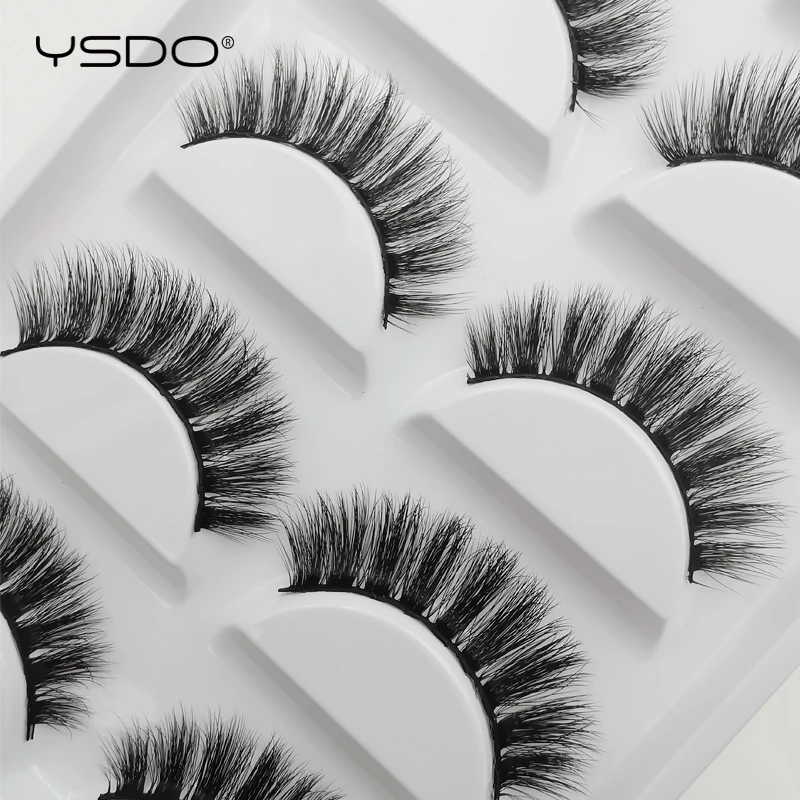 Ysdo 5 пар норковые ресницы природных длинными 3d искусственной норки ресницы ручной работы накладные ресницы пушистые ресницы «maquiagem» cilios