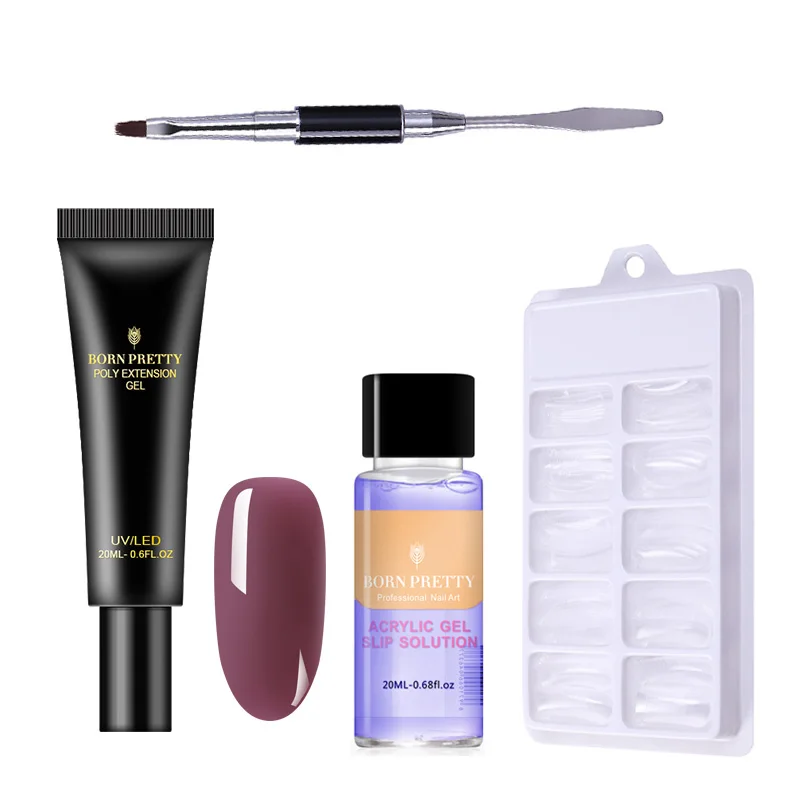 Set 9 От BORN PRETTY-4 шт./компл. розового, светло-бежевого цвета Quick Nail здания поли гель для ногтей комплект 20 мл желе строитель палец Удлинительный УФ-гель лак - Цвет: Set 9