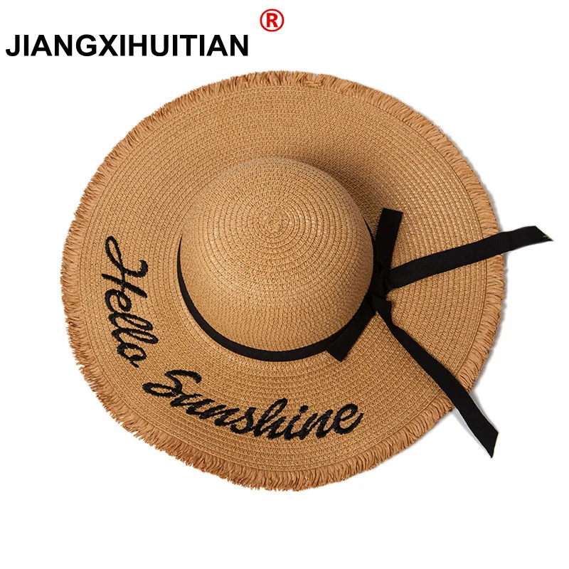 

2018 new Summer Women Sun Hat Ladies Wide Brim Straw Hats Outdoor Foldable Beach Panama Hats Church Hat Bone Chapeu Feminino