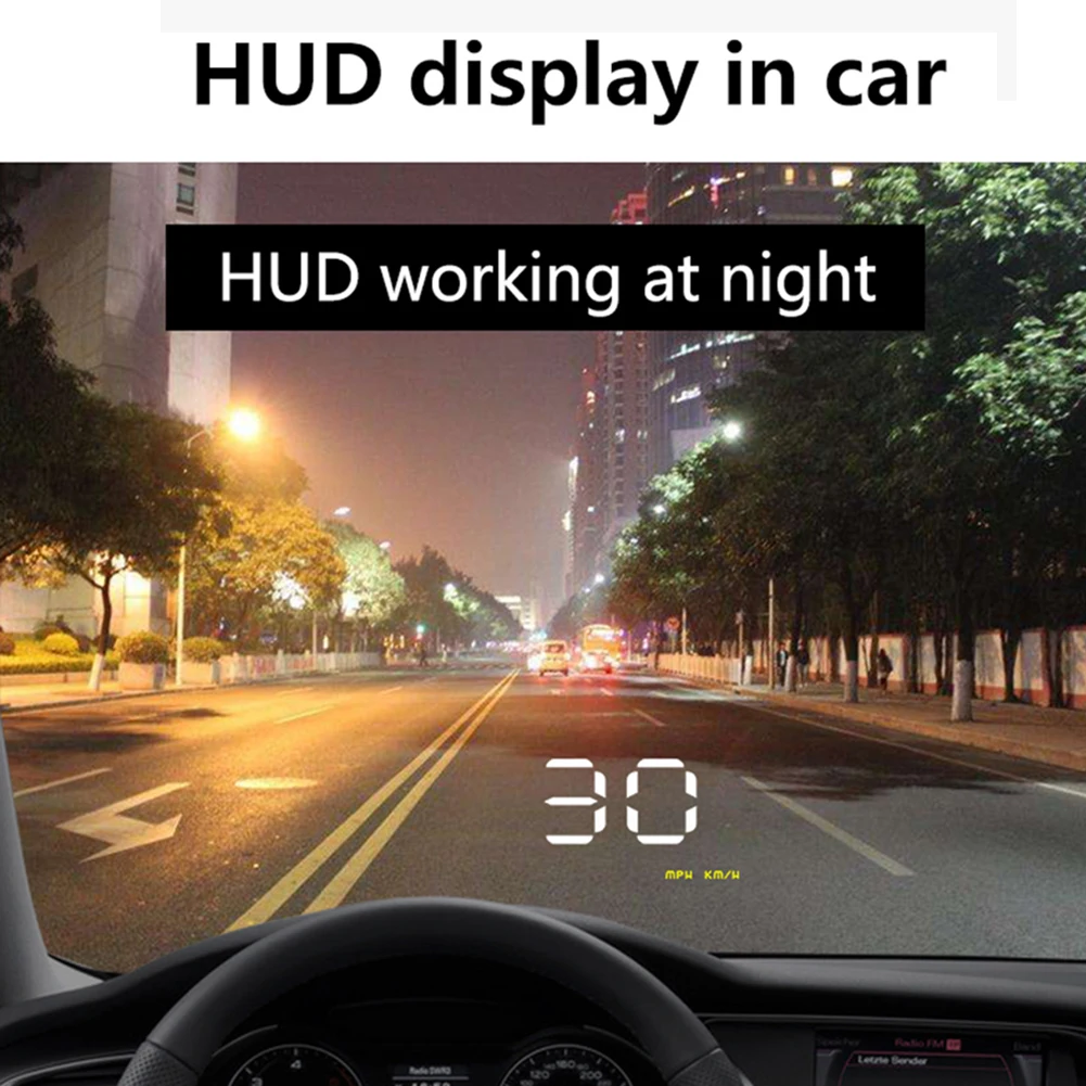 A100 кабель OBD Авто HUD Дисплей превышение скорости Предупреждение Системы лобового стекла автоматический электронный Напряжение сигнализации проектор