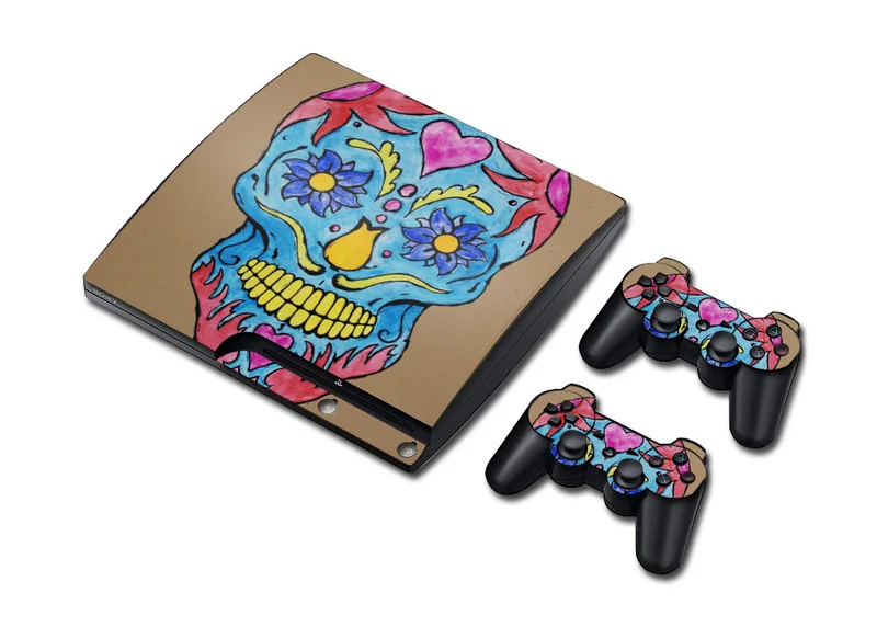 Виниловая наклейка с черепом для PS3 Slim и 2 контроллеров наклейки Sony Plastation 3 Slim|sticker