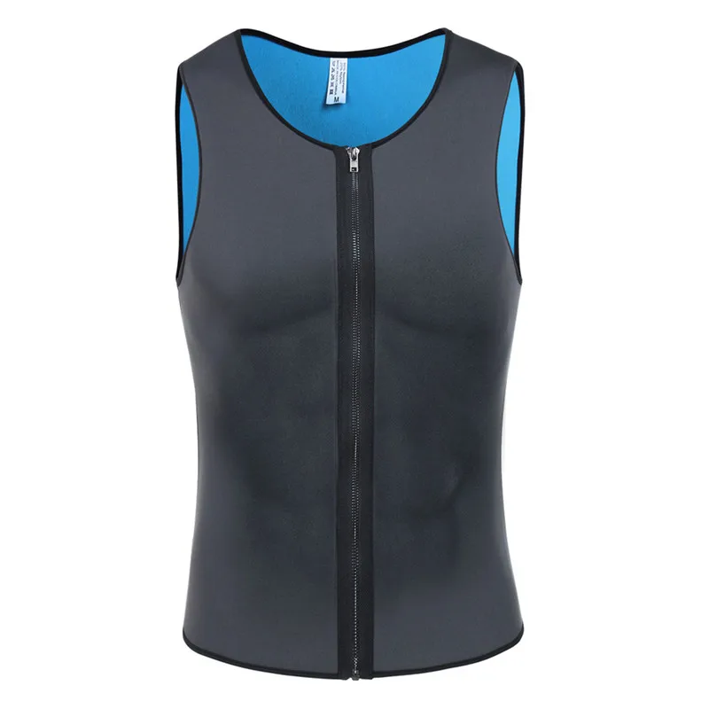 

Shaper Zip Tank Tops Waist Trainer Men's Plus Size Body Fat Burner Weight Loss Sweat Neoprene Vest Male Faja Hombre