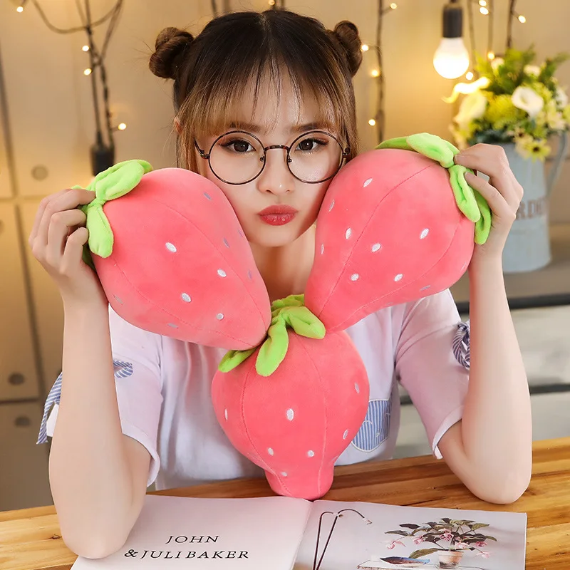 20 см милые Клубничные плюшевые игрушечные растения мягкие Kawaii мультфильм фрукты игрушечная Печать Подушка для детей мальчиков и девочек подарок