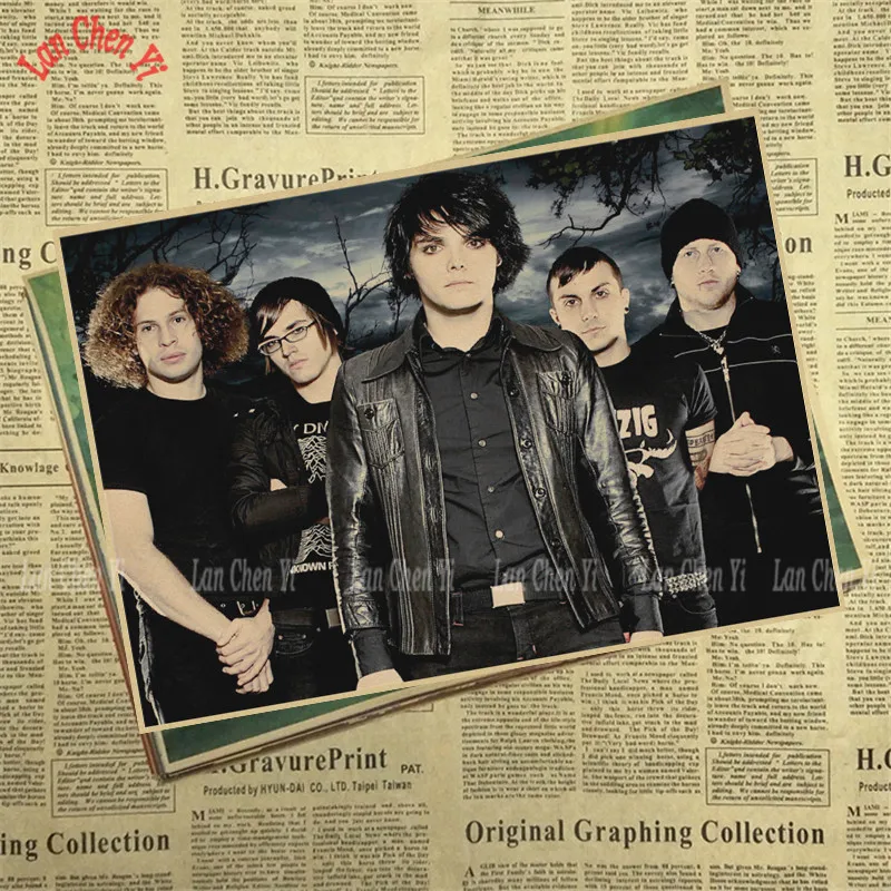 My Chemical Romance Band Классический Ностальгический матовый крафт-бумага плакат офисный подарок столовая домашний Декор стикер дизайн