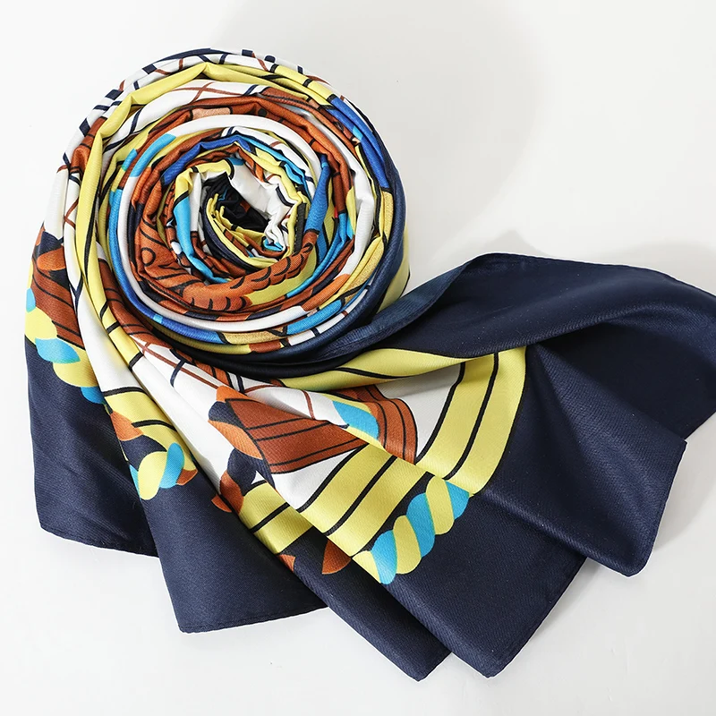 

[FEILEDIS] 2019 Women Large Shawls Print Stoles Square Bandana Luxury Brand Kerchief Scarf Female High quality soft scarf AS0512