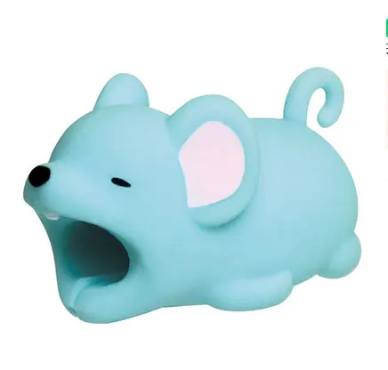 Sky blue mouse Suntaiho животное телефон кабель укус USB кабель протекторы намотки Организатор чомперы Кролик Собака Кот, животное, кукла милашка модель забавная - Цвет: Sky blue mouse