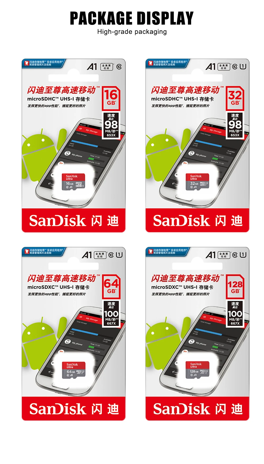 Оригинальная карта памяти SanDisk Micro SD 16 ГБ 32 ГБ 64 Гб 128 Гб карта памяти Microsd Carte sd 32 Гб карта памяти TF с адаптером
