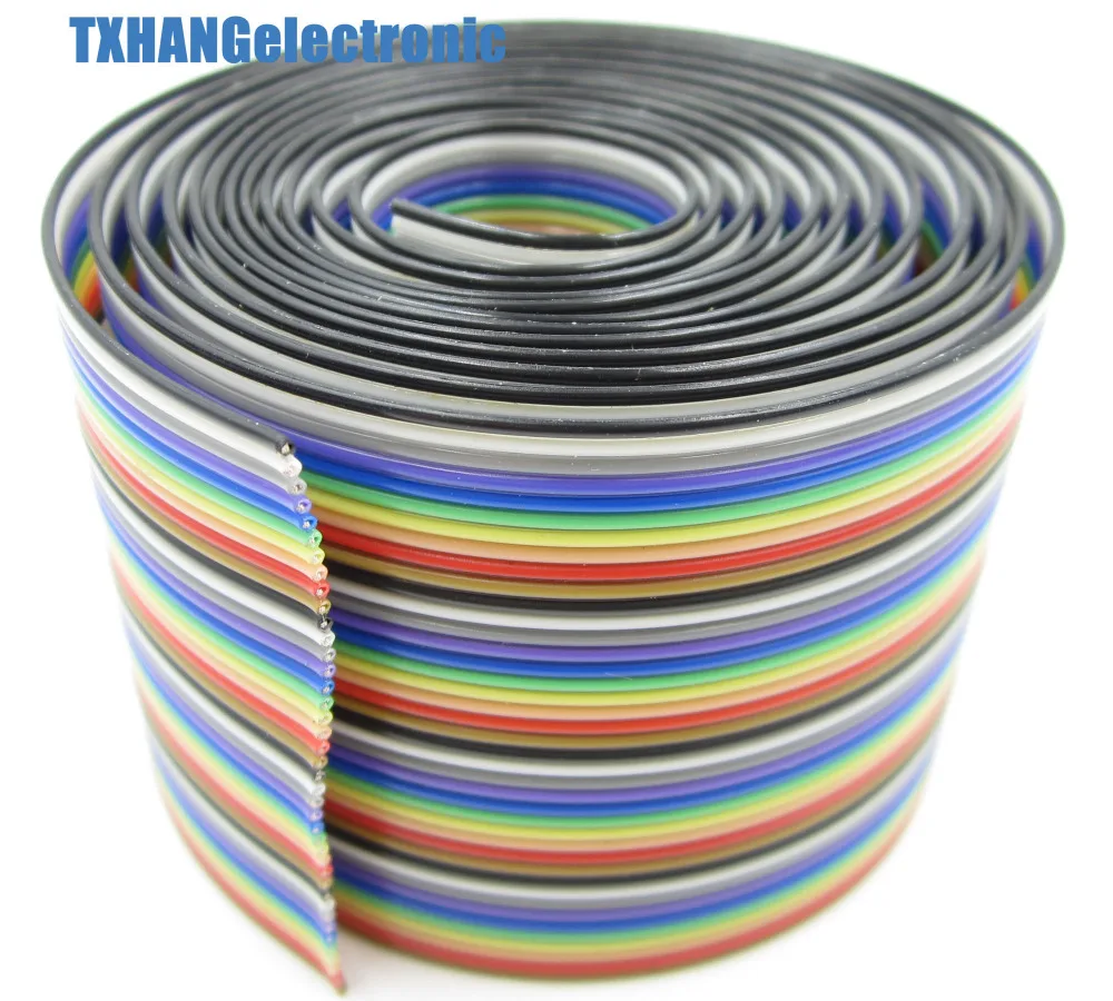 1M 3.3ft 40 Way pin Плоский Цветной Радужный ленточный кабель IDC провод кабель|cable idc|cable