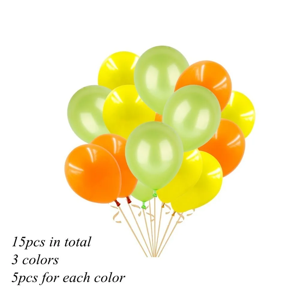 Yellow orange lgreen 1 Набор диких животных Тема джунгли вечерние милые воздушные цифры с днем рождения баннер для детского дня рождения для вечеринки в стиле сафари поставка - Цвет: Yellow orange lgreen