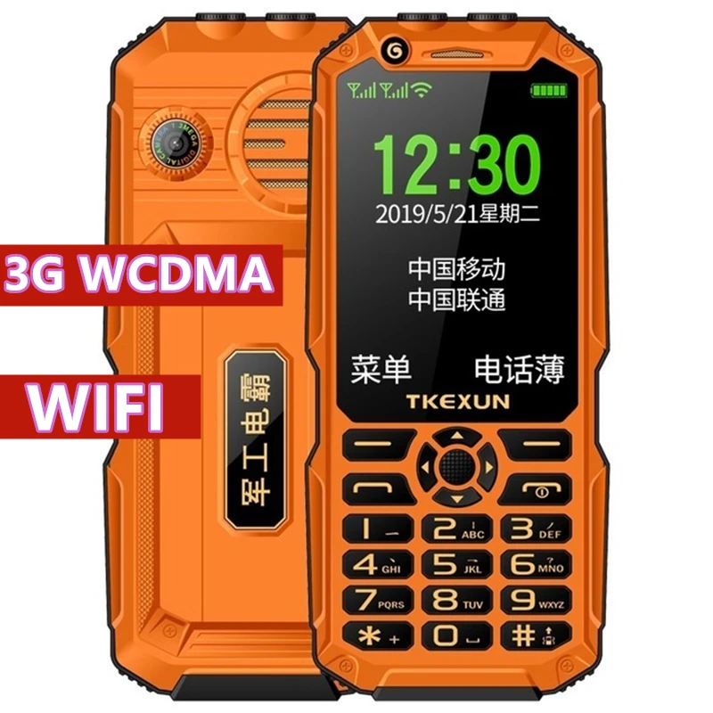 Открытый противоударный пылезащитный Мобильный телефон FSMART TKEXUN Q8A power Bank Celulares 3,0 дюймов фонарик Wifi быстрый набор 3g мобильный телефон