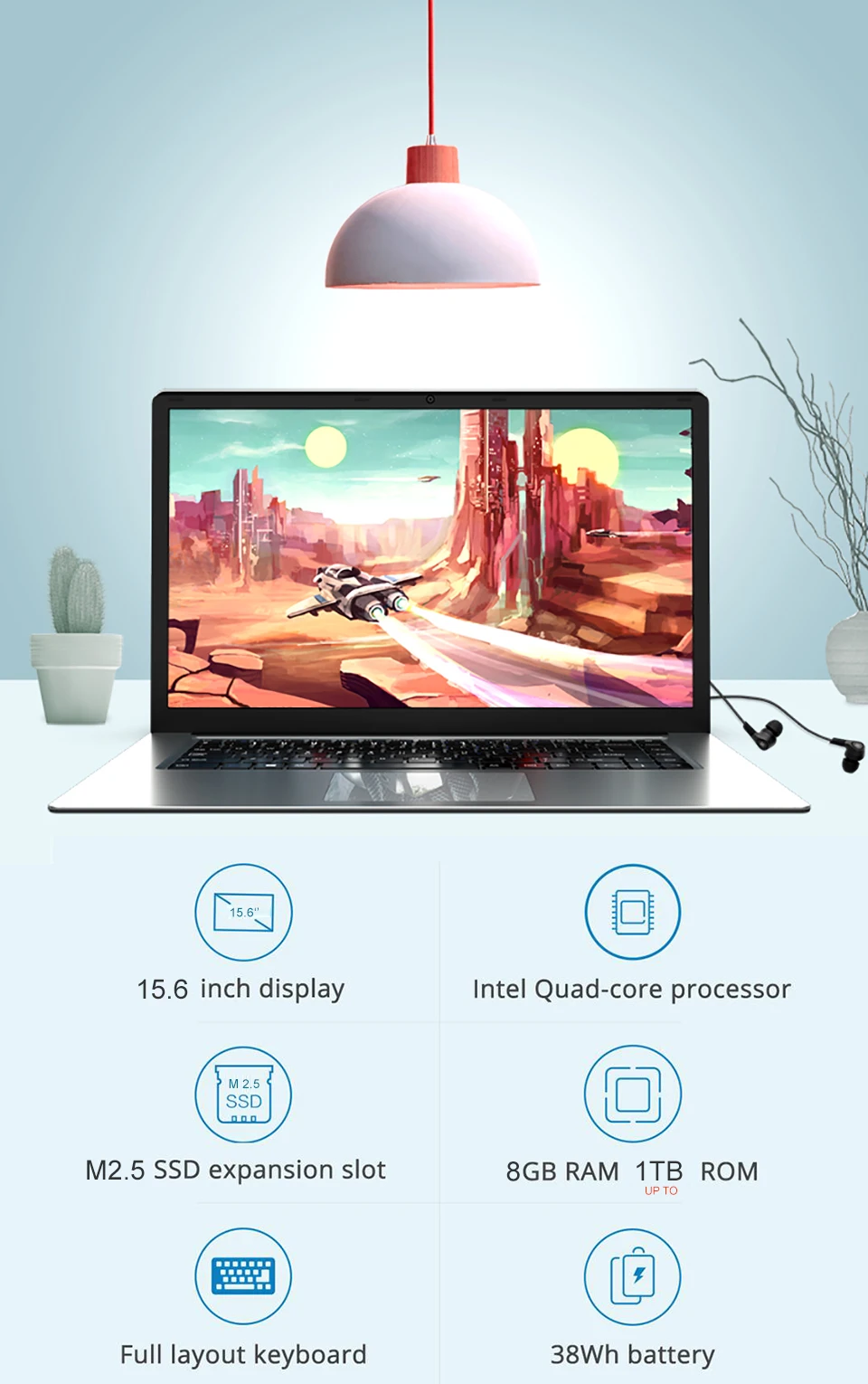 15,6 дюймовый ноутбук с 8G ram 1 ТБ SSD Игровые ноутбуки ультрабук intel j3455 четырехъядерный ноутбук 1920*1080P FHD нетбук