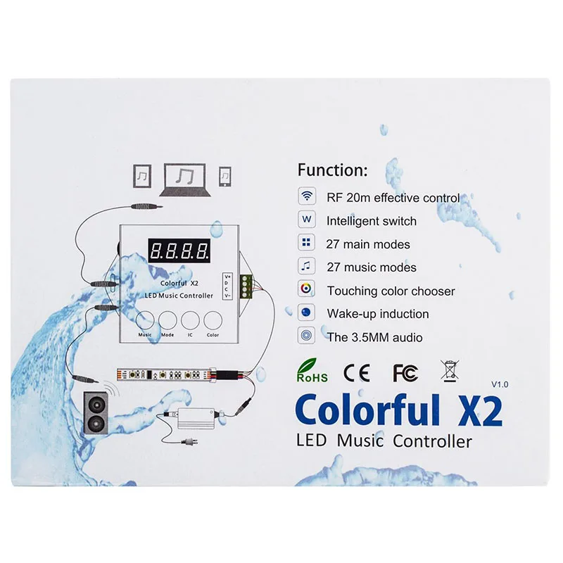 Rf светодиодный rgb музыкальный контроллер DC12 24V цветной 6 клавиш для SPI