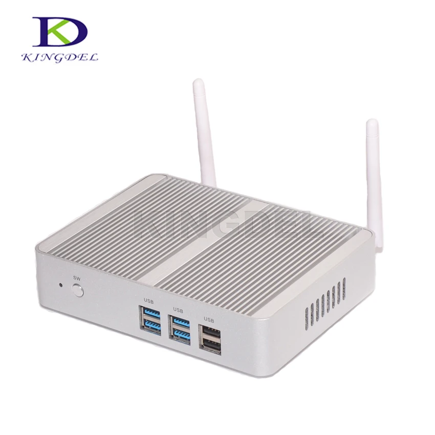 Kingdel Fanless Desktop Computer Mini PC with N3150 Dual Lan Dual HDMI Free WiFi Barebone 8GB RAM 256GB SSD 1TB HDD