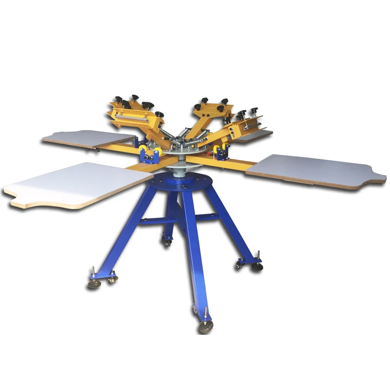 Ручная трафаретная печать карусель для одежды ручная печатная машина 4 цвета|machine