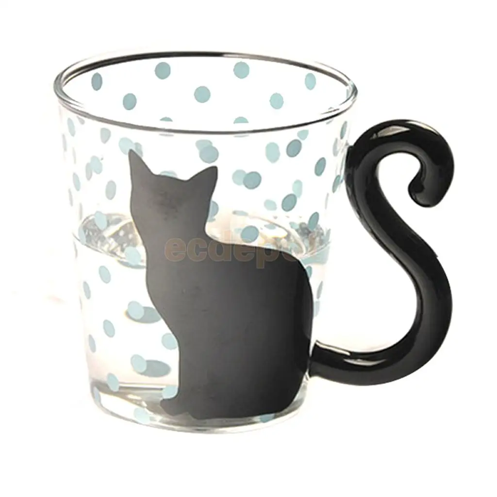 Креативная стеклянная кружка Cat Kitty для чая молока кофе с ручкой подарок на день