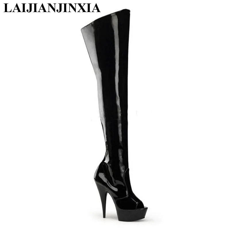 Women nightclub Party boots, 15cm high heels Platform Thin Heels Boots Party Queen Open Toe Dance Shoes A-019