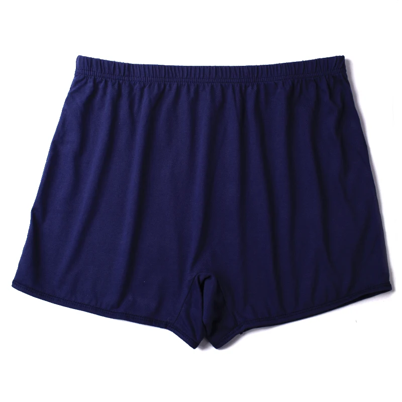 navy blue Мужские трусы-боксеры из хлопка для пожилых людей; большие размеры; XL-7XL эластичные резинки; свободные хлопковые трусы с высокой талией - Цвет: navy blue