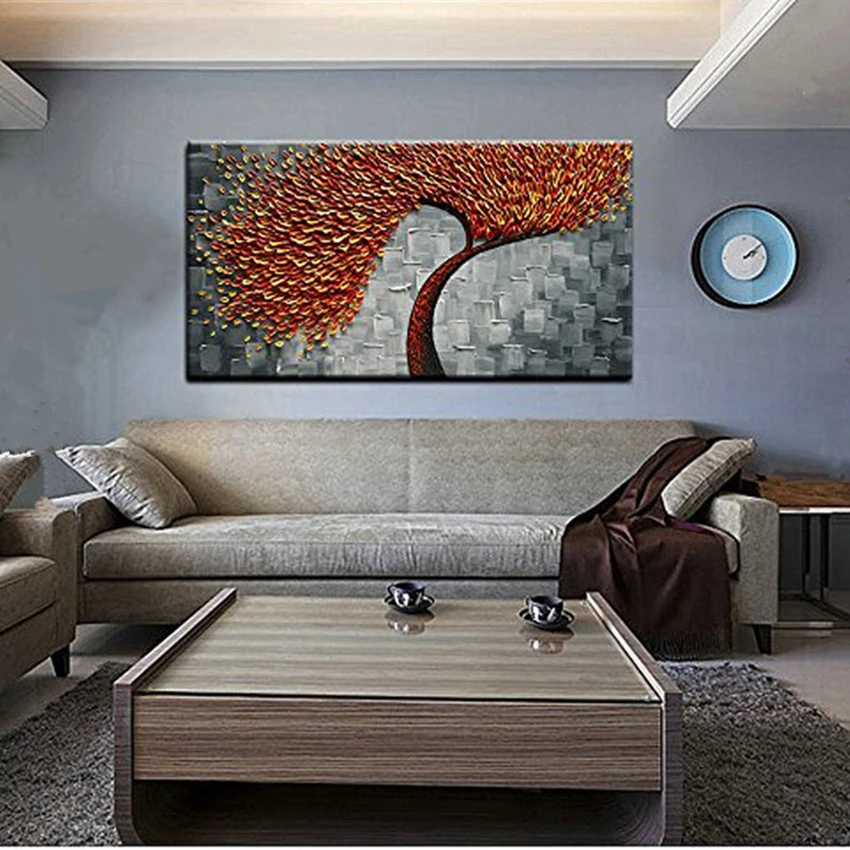 Quadros De Parede Para Sala Rich Tree Hand Painted Wall Oil Painting Canvas Artwork Art Picture Living Room Decoration | Дом и сад