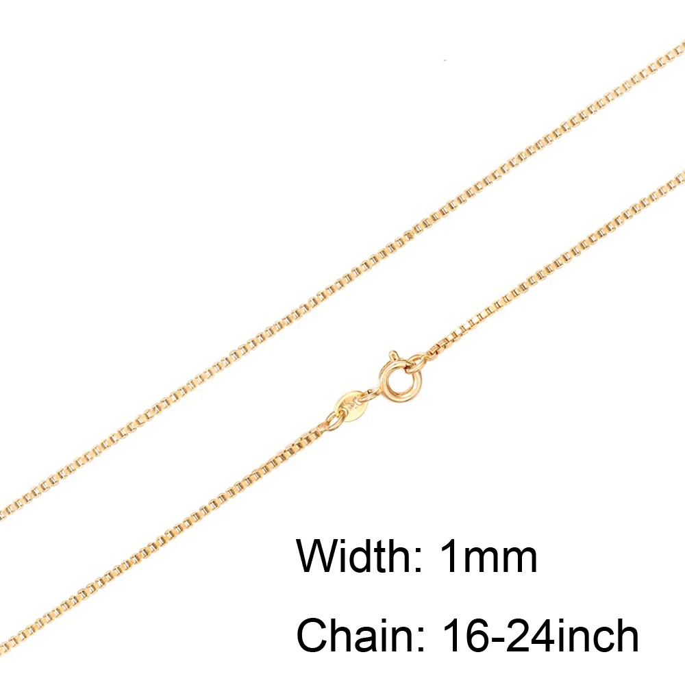 Цепочка золотистая в коробке 1 мм 2016 дюйма|chain jewelry|jewelry for childrenchain necklace |