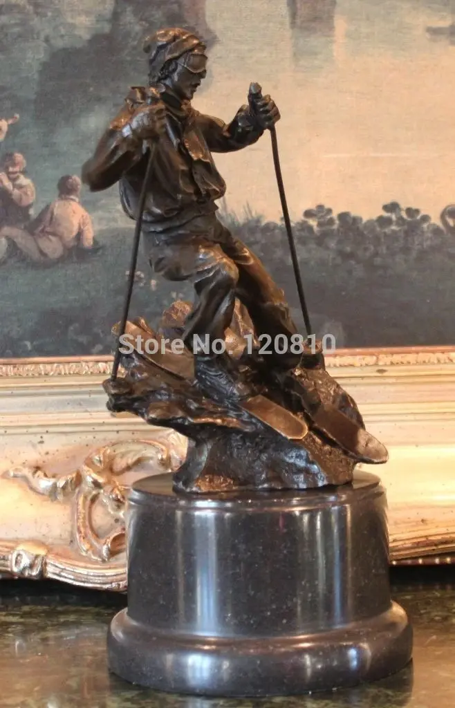 Горные лыжные ботинки Mogul Slalom Faststyle Alpine Bronze Marble Statue Art | Дом и сад